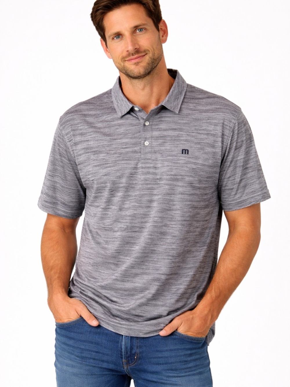 Travis Mathew Men's Gray‎ Polo Shirt Short Sleeve Size XXL